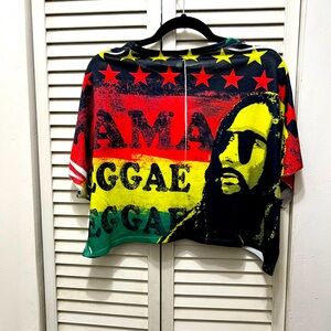 Reggae style crop top size medium. Cut off sleeve